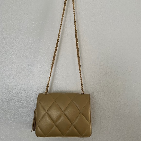 Quilted Mini Baguette Shoulder‎ Bag Gold Chain Crossbody Purse - Picture 3 of 10